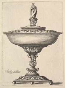 Une large coupe avec pieds en boule, 1646. - Wenceslaus Hollar