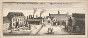 Maison Arundel vue du nord, copie, 17ème siècle - Wenceslaus Hollar