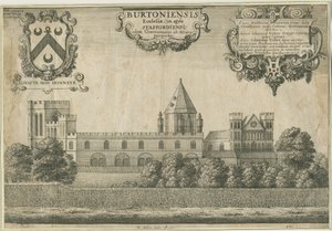 Abbaye de Burton-upon-Trent : gravure sur cuivre, 1661