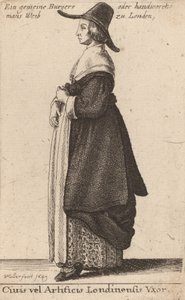 Ciuis vel Artificis Londinensis Vxor, 1643 - Wenceslaus Hollar