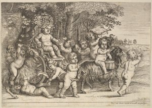 Onze garçons et trois chèvres - Wenceslaus Hollar