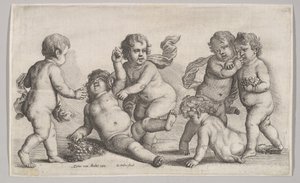 Cinq garçons et un satyre, 1625-77 - Wenceslaus Hollar