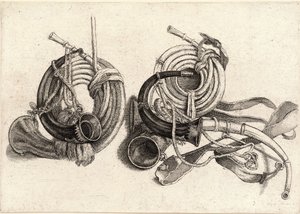 Cinq cors de chasse - Wenceslaus Hollar