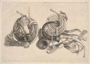 Cinq cors de chasse - Wenceslaus Hollar