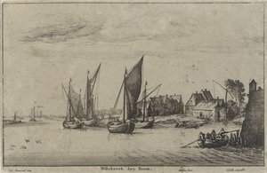 Vue sur Willebroek près de Malines (Vues de rivières et de côtes) - Wenceslaus Hollar