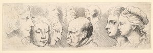 Études de têtes - Wenceslaus Hollar