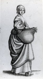 Servante revenant du marché, 1640 - Wenceslaus Hollar