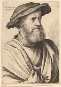 Homme à la barbe regardant à droite Hans Holbein, 1646 - Wenceslaus Hollar