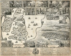 Carte des îles britanniques et illustrations d