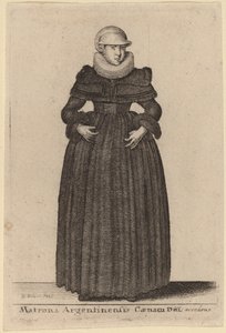 Matrona Argentinensis Caenam Dni Accedens e des Nymphs - Wenceslaus Hollar
