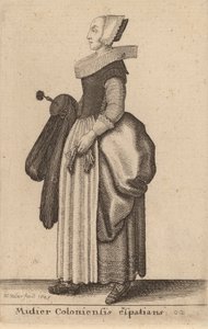 Femme de Cologne en promenade, 1643 - Wenceslaus Hollar