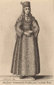 Mulier Generosa Graeca dans la ville de Pera, 1644 - Wenceslaus Hollar