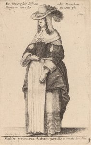 Mulier Primaria Antuerpiensis, en tenue domestique - Wenceslaus Hollar