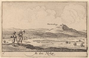 Sur le Neckar - Wenceslaus Hollar