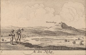 Sur le Neckar, 1635 - Wenceslaus Hollar