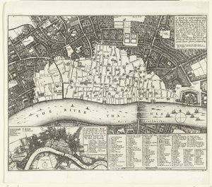Plan de Londres après le grand incendie de 1666