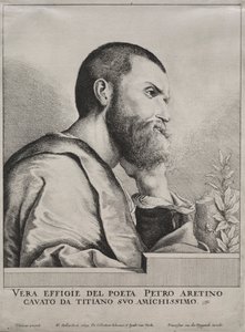 Portrait de Pietro Aretino, 1649 - Wenceslaus Hollar