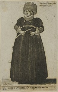 Femme de Strasbourg en robe de mariée - Wenceslaus Hollar