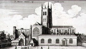 La cathédrale de Saint-Sauveur et Sainte-Marie Overie, Southwark - Wenceslaus Hollar