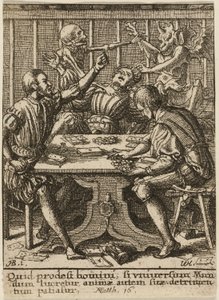 Les Joueurs et la Mort, de la série La Danse de la Mort - Wenceslaus Hollar