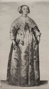 Les Diverses Habitudes des Femmes Anglaises, de la Noblesse aux Femmes de la Campagne : La Femme avec une Sphère de Marbre - Wenceslaus Hollar