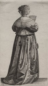 Les Diverses Habitudes des Femmes Anglaises, de la Noblesse aux Femmes de la Campagne : La Femme avec un Éventail et un Miroir