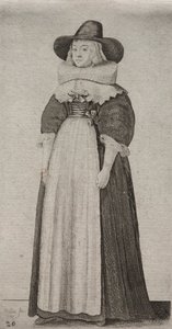 Les Diverses Habitudes des Femmes Anglaises, de la Noblesse aux Femmes de la Campagne : La Femme avec un Chapeau Masculin et un Corsage Rubané - Wenceslaus Hollar