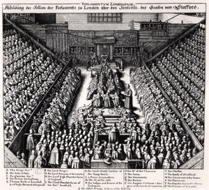 Le procès de Thomas Wentworth (1593-1641) comte de Strafford en 1641 - Wenceslaus Hollar