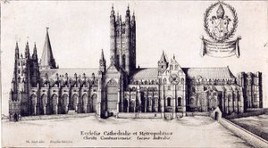 Vue de la cathédrale de Canterbury depuis le sud, vers 1638-66 - Wenceslaus Hollar