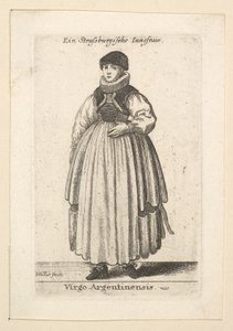 Virgo Argentinensis. Femme non mariée de Strasbourg - Wenceslaus Hollar