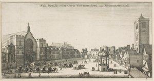 Salle de Westminster (New Palace Yard et la Clock House) - Wenceslaus Hollar