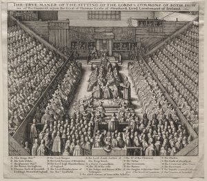 Westminster Hall, intérieur, avec le procès du comte de Strafford - Wenceslaus Hollar