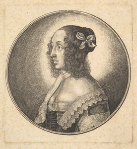 Femme aux cheveux noirs et un nœud de profil à gauche, 1642 - Wenceslaus Hollar