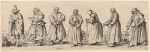 Mendiants hommes et femmes - Wenceslaus Hollar after Jacques Callot