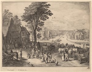 Le canal - Wenceslaus Hollar after Pieter Brueghel the Younger
