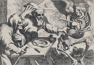 Vieux couple et la mort avec des cornemuses, 1612 - Werner Jacobsz. van den Valckert