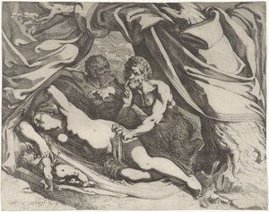 Vénus endormie espionnée par des satyres - Werner van den Valckert