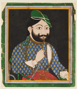 Homme barbu portant un turban vert - West Indian School