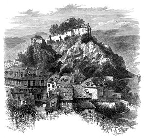 Le château de Lourdes, France, 19ème siècle