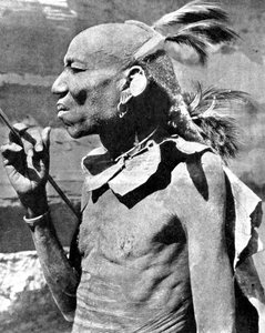 Un membre de la tribu Turkana, Kenya, Afrique, 1936 - Wide World Photos