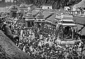 Une procession religieuse hindoue, Madras, 1902