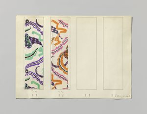 Échantillon de soie imprimée, motif Blumenhorn