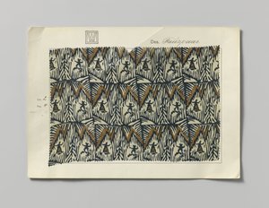 Échantillon de soie imprimée, motif Tanzpaar