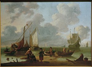 Navires déchargeant sur la plage - Wigerus Vitringa