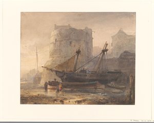 Navires à marée basse dans un port français - Wijnand Nuijen