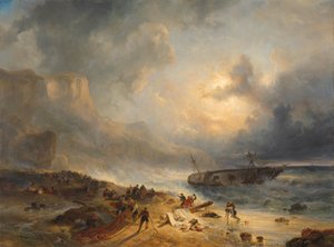 Naufrage sur une côte rocheuse - Wijnand Nuijen