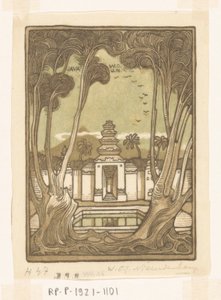 Cimetière près de Yogyakarta à Java - Wijnand Otto Jan Nieuwenkamp (signed by artist)