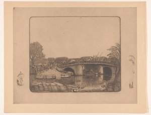 Pont à Batavia - Wijnand Otto Jan Nieuwenkamp (signed by artist)