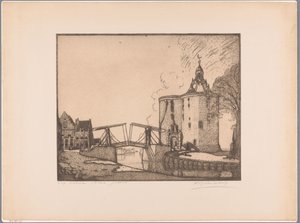 Vue de la Drommedaris à Enkhuizen