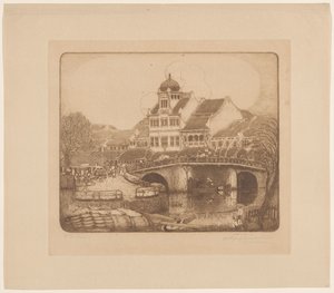 Le bâtiment de bureaux de la société Sluyters & Co. Kali Besar Batavia - Wijnand Otto Jan Nieuwenkamp (signed by artist)